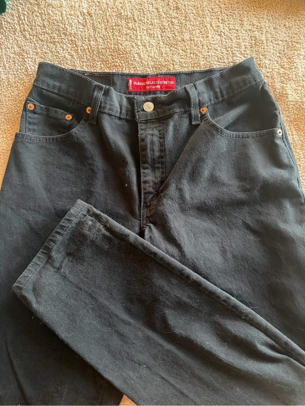 Levi's Black Relaxed Fit Stretch Jeans